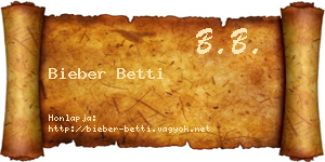 Bieber Betti névjegykártya
